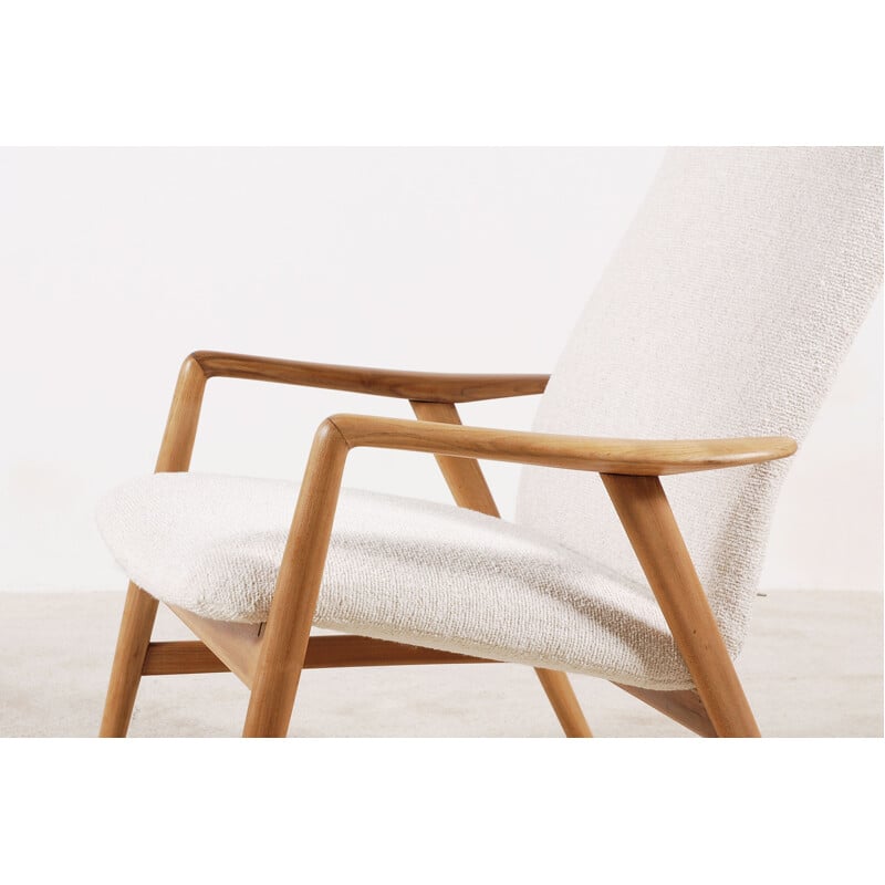 Vintage armchair and footrest by Alf Svensson for Fritz Hansen 1960s