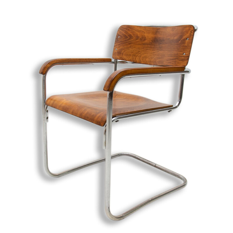 Silla de oficina vintage Bauhaus de Robert Slezák para Baťa 1930