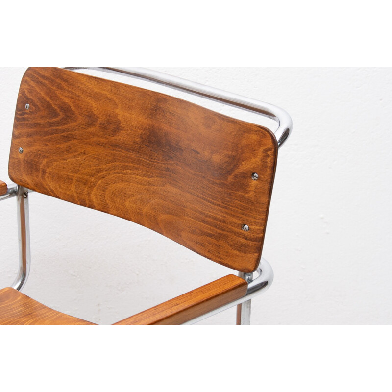 Vintage Bauhaus office chair by Robert Slezák for Baťa 1930s