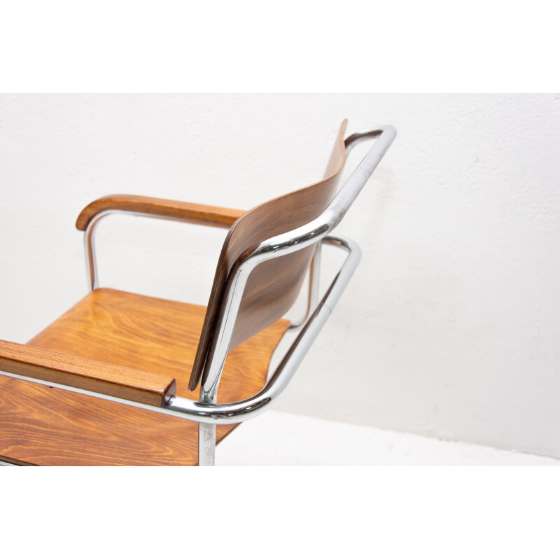 Vintage Bauhaus office chair by Robert Slezák for Baťa 1930s