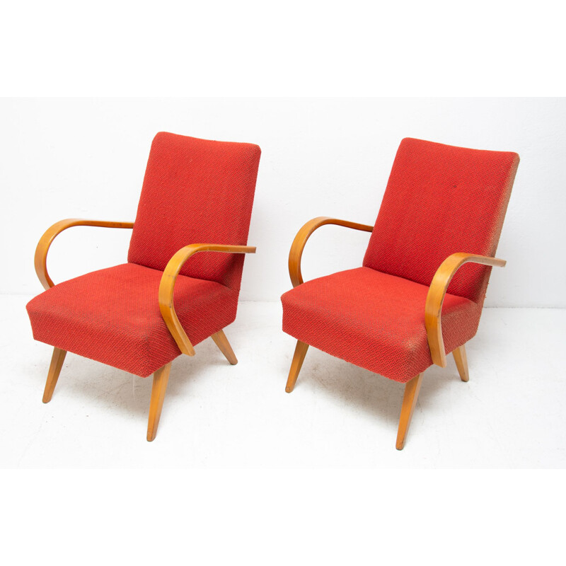 Pair of vintage bentwood armchairs by Jaroslav Smídek, Czechoslovakia 1960