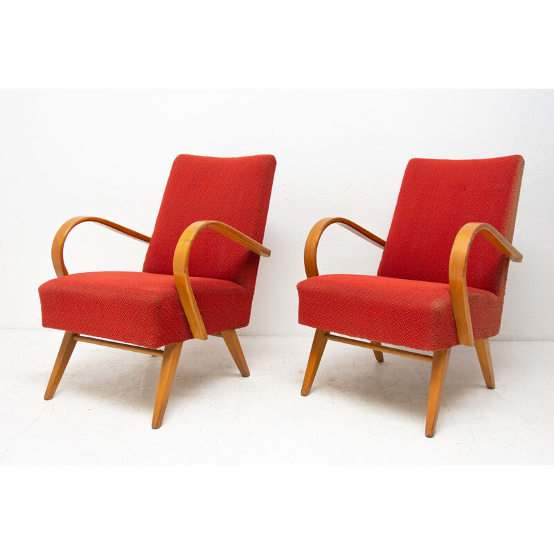 Pair of vintage bentwood armchairs by Jaroslav Smídek, Czechoslovakia 1960