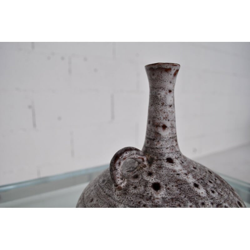 Vase vintage en céramique blanc pour Grandjean-Jourdan, 1950
