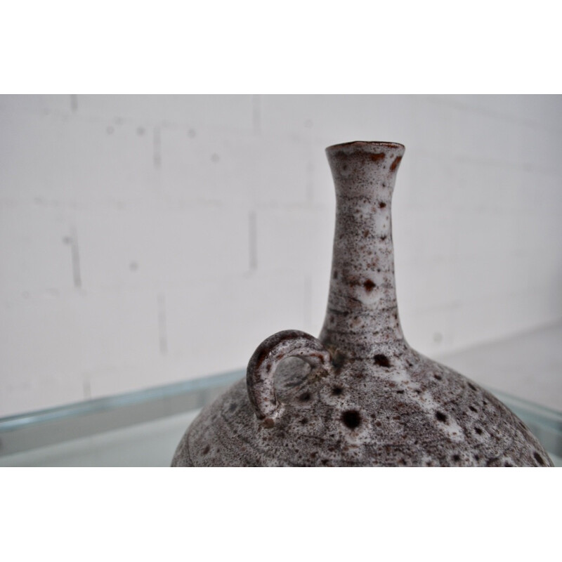 Vintage white ceramic vase for Grandjean-Jourdan, 1950