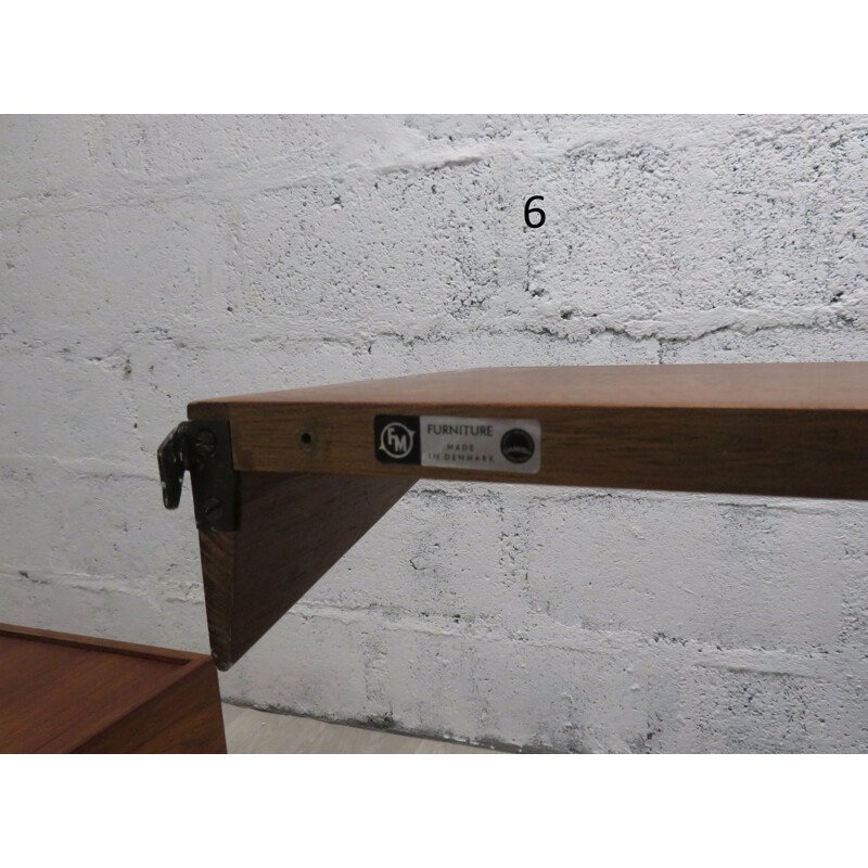 Vintage modular teak shelf system Kai Kristiansen for FM Mobler 1960s