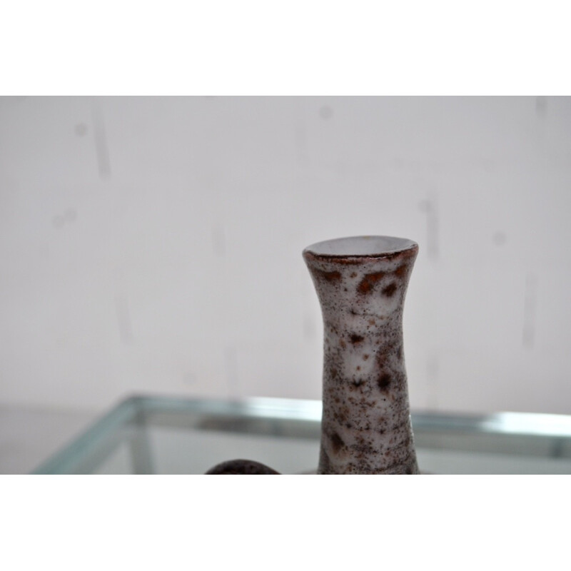 Vase vintage en céramique blanc pour Grandjean-Jourdan, 1950