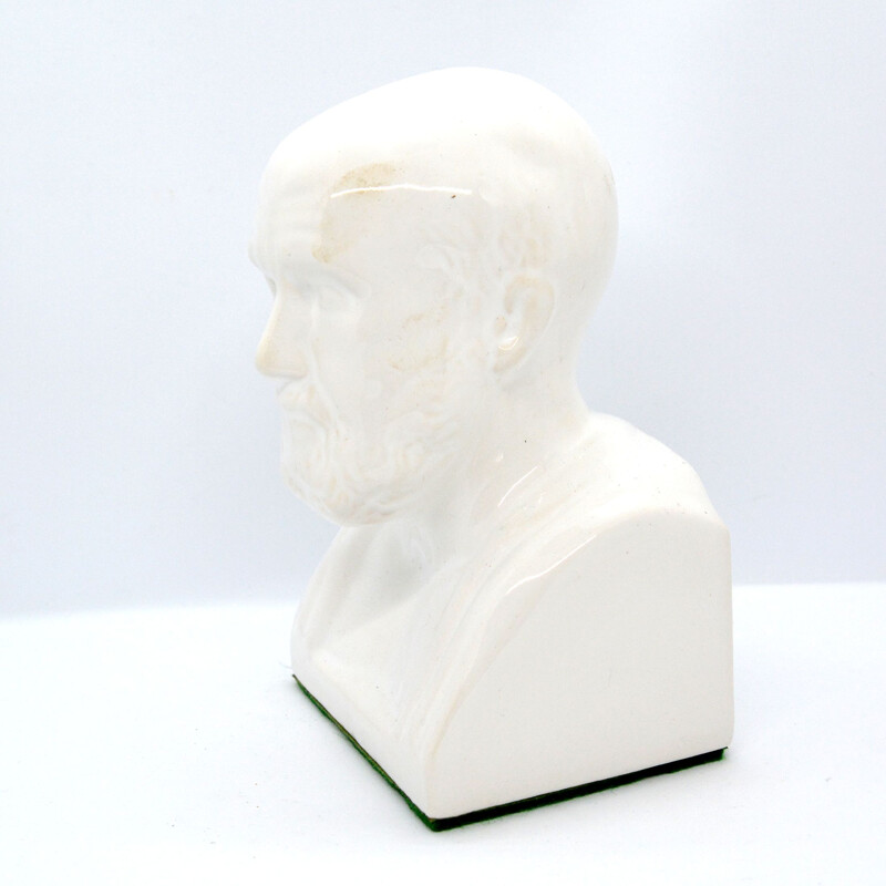 Vintage Ceramic Bust of Hippocrates Madaus, Austria 1970s