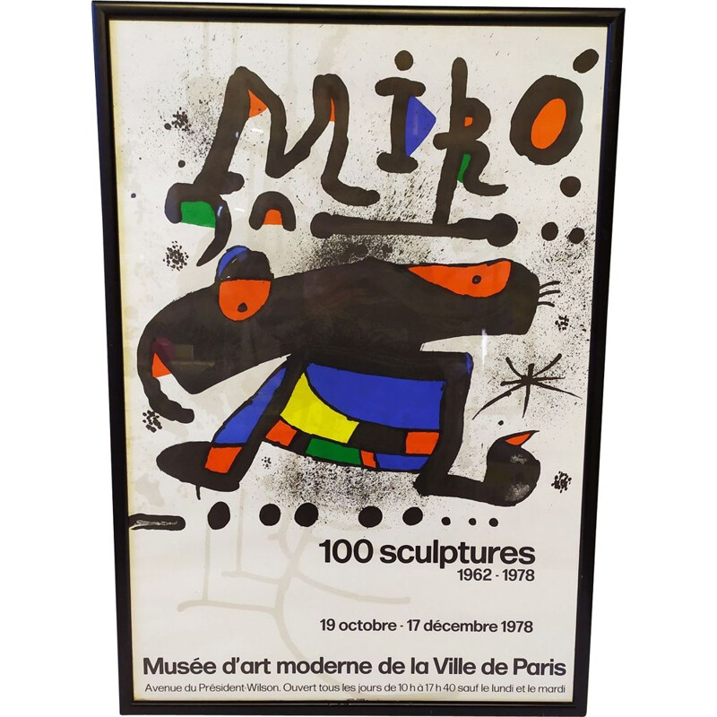 Vintage litho van Joan Miro, Parijs 1978