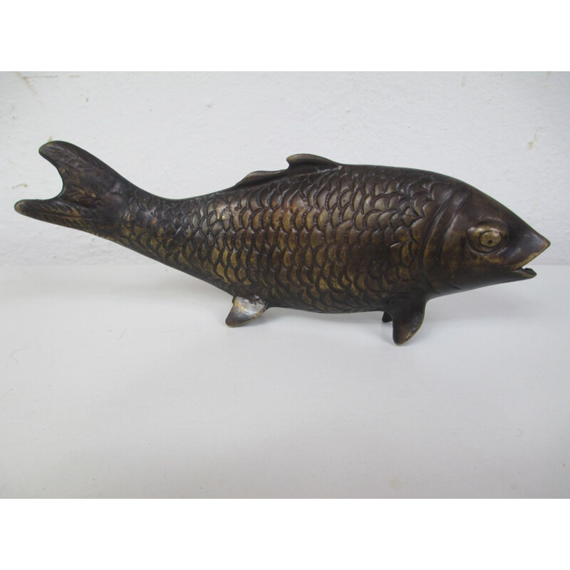 Vintage brass fish figurine, 1980