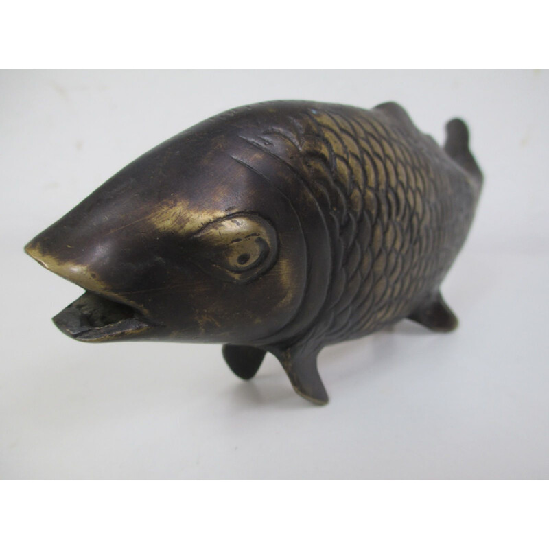 Vintage brass fish figurine, 1980