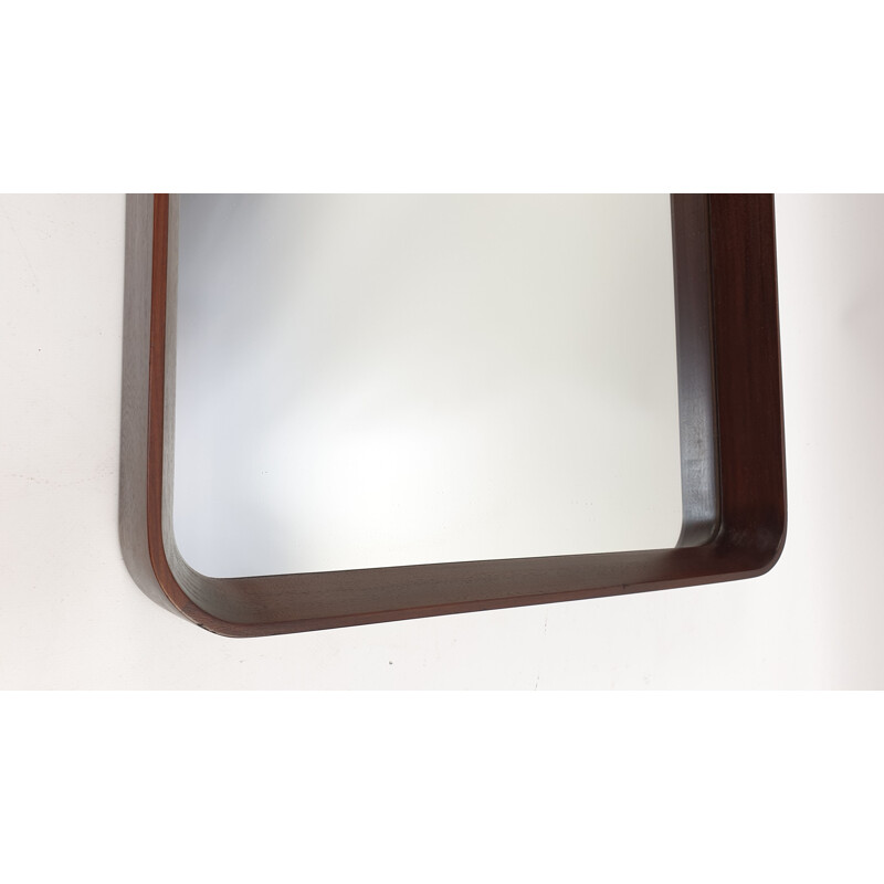 Vintage wall mirror in teak, Italian 1950s