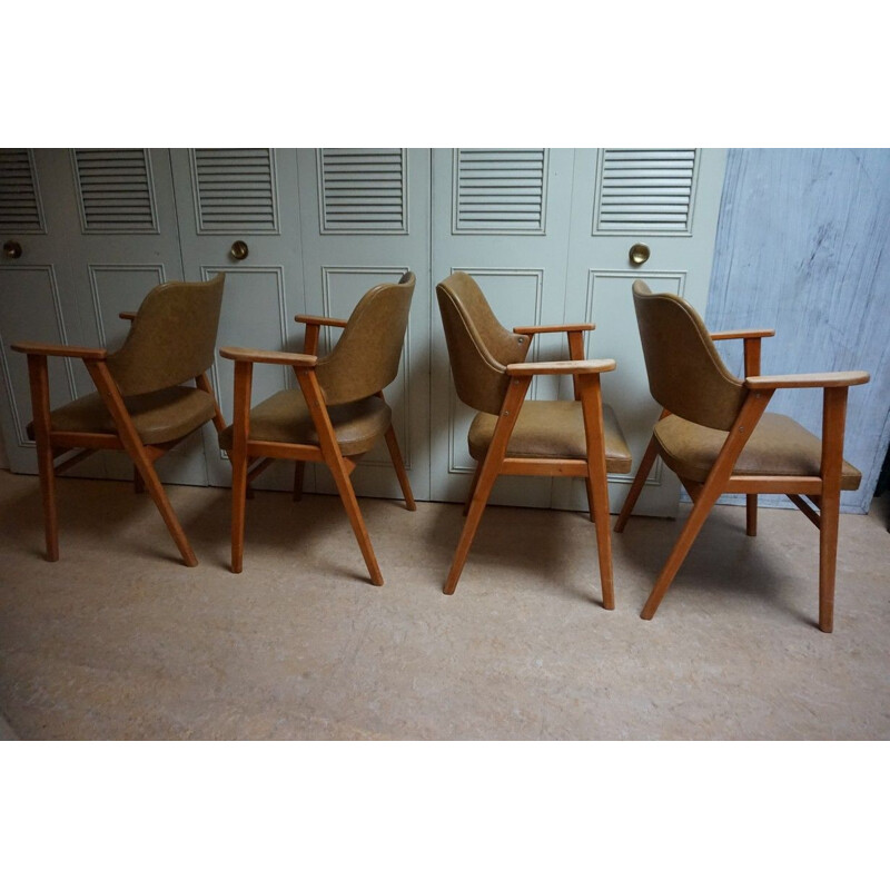 Set of 4 Midcentury dining chairs by Cees Braakman for UMS Pastoe, Netherlands 1950s
