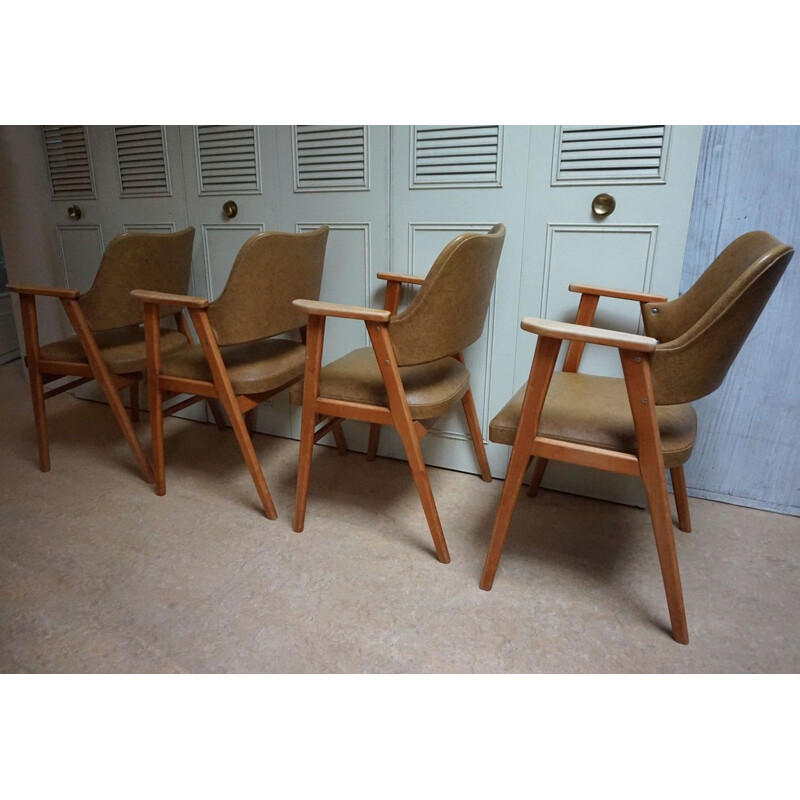 Set of 4 Midcentury dining chairs by Cees Braakman for UMS Pastoe, Netherlands 1950s