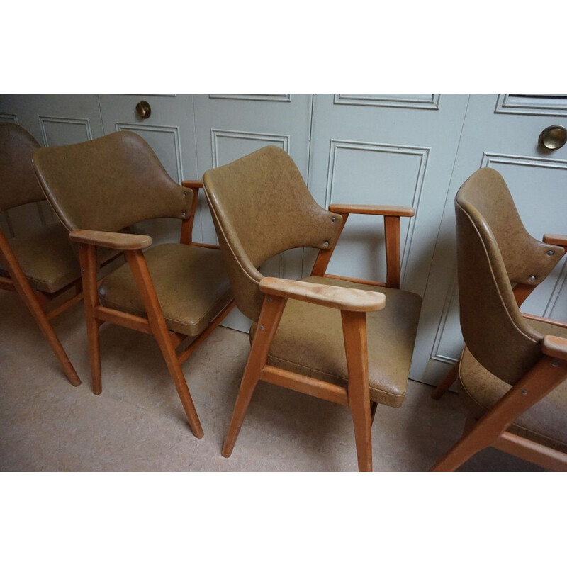 Lot de 4 chaises vintage par Cees Braakman pour UMS Pastoe, Pays-Bas 1950