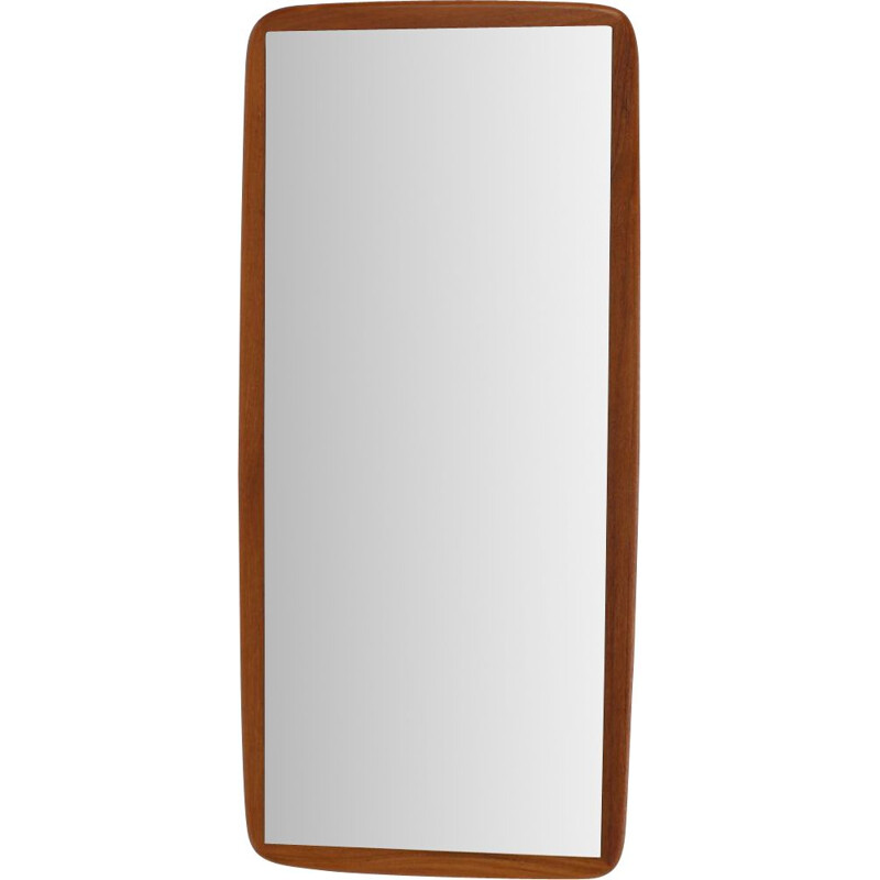 Vintage Solid Teak Mirror, Denmark 1960s