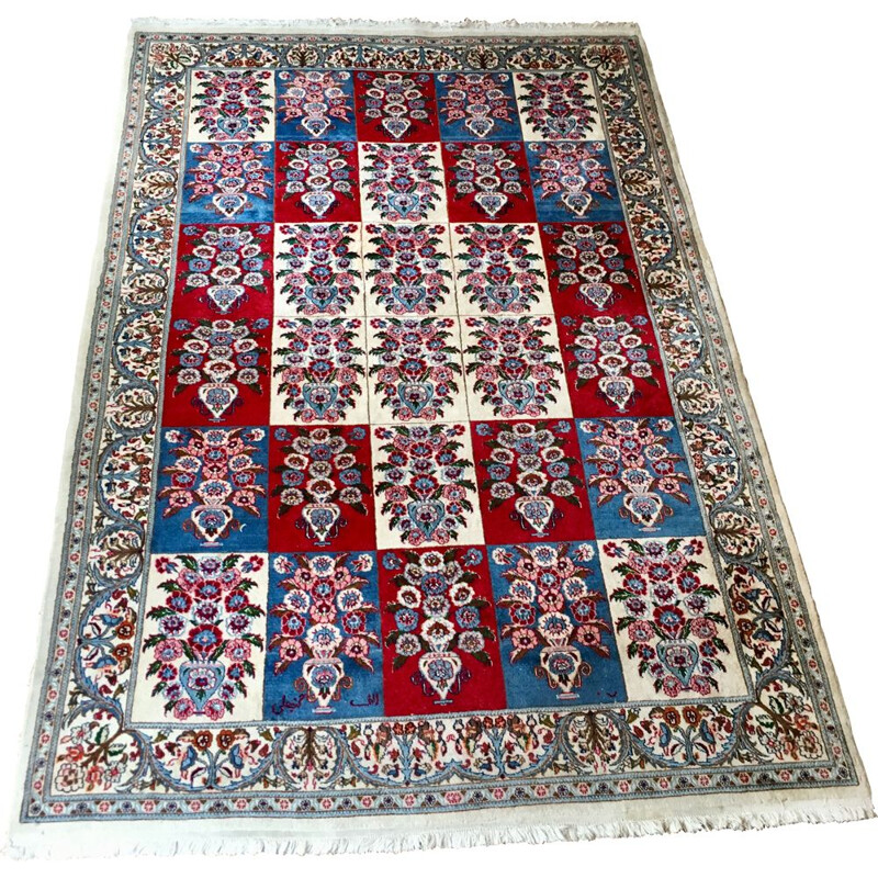 Vintage Persian rug Mood, Iranian 1980s