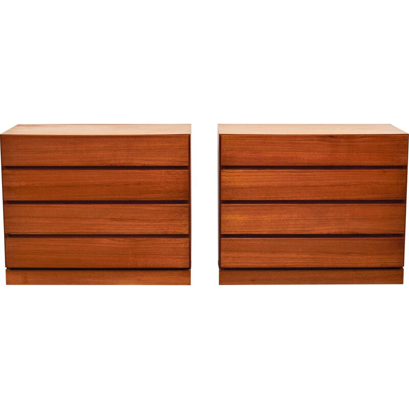 Pair of vintage teak chest of drawers by Arne Wahl Iversen for Vinde Modelfabrik