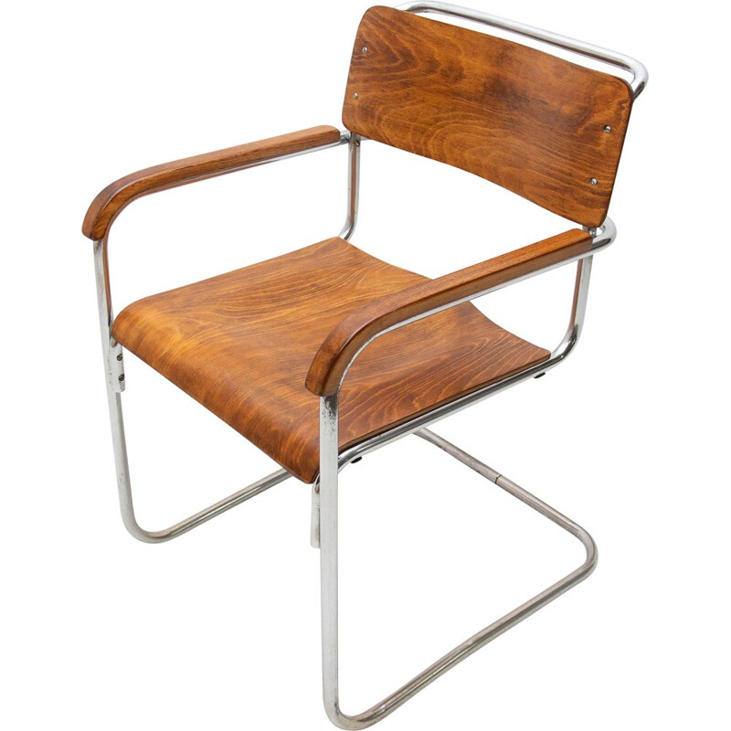 Vintage Bauhaus office chair by Robert Slezák for Baťa 1930s