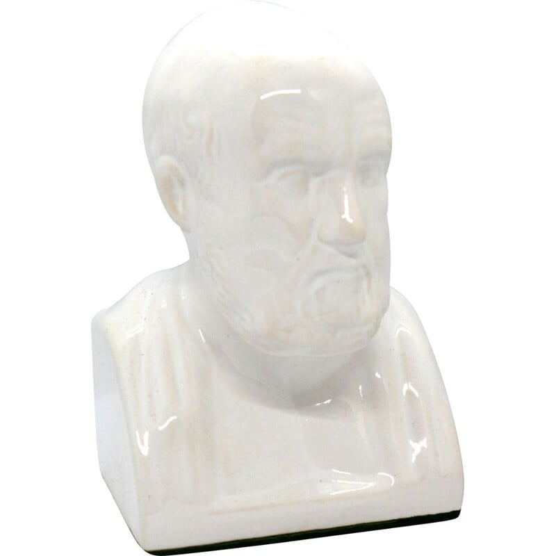 Vintage Ceramic Bust of Hippocrates Madaus, Austria 1970s