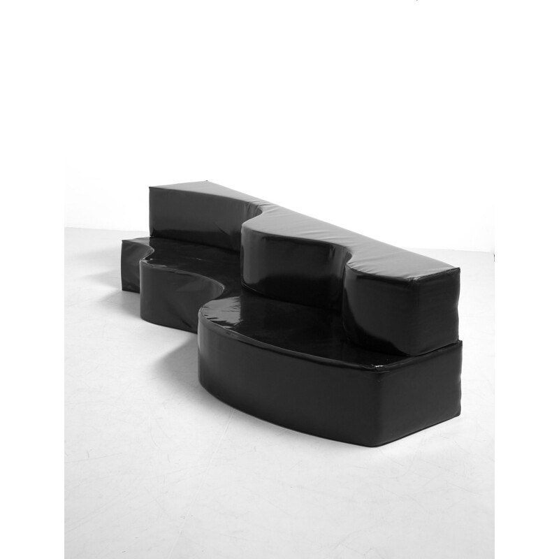 Vihntage Black "Superonda" Sofa by Archizoom Associati for Poltronova, Italy 1967