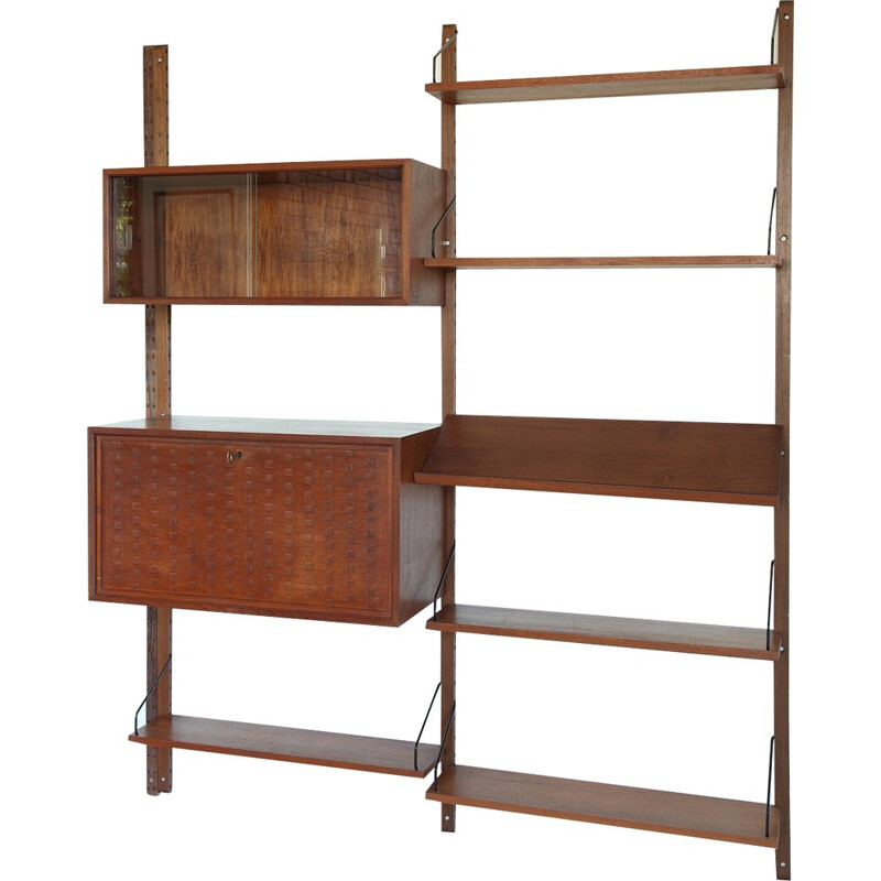 Scandinavian Royal System wall unit in teak and metal, Poul CADOVIUS - 1960