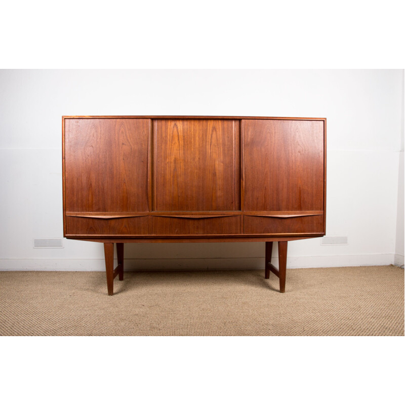 Vintage teak highboard by E.W. Bach for Sejling Skabe, Denmark 1960