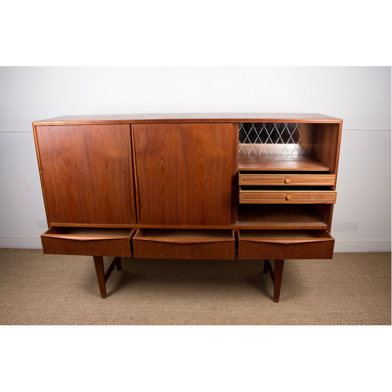 Vintage teak highboard by E.W. Bach for Sejling Skabe, Denmark 1960