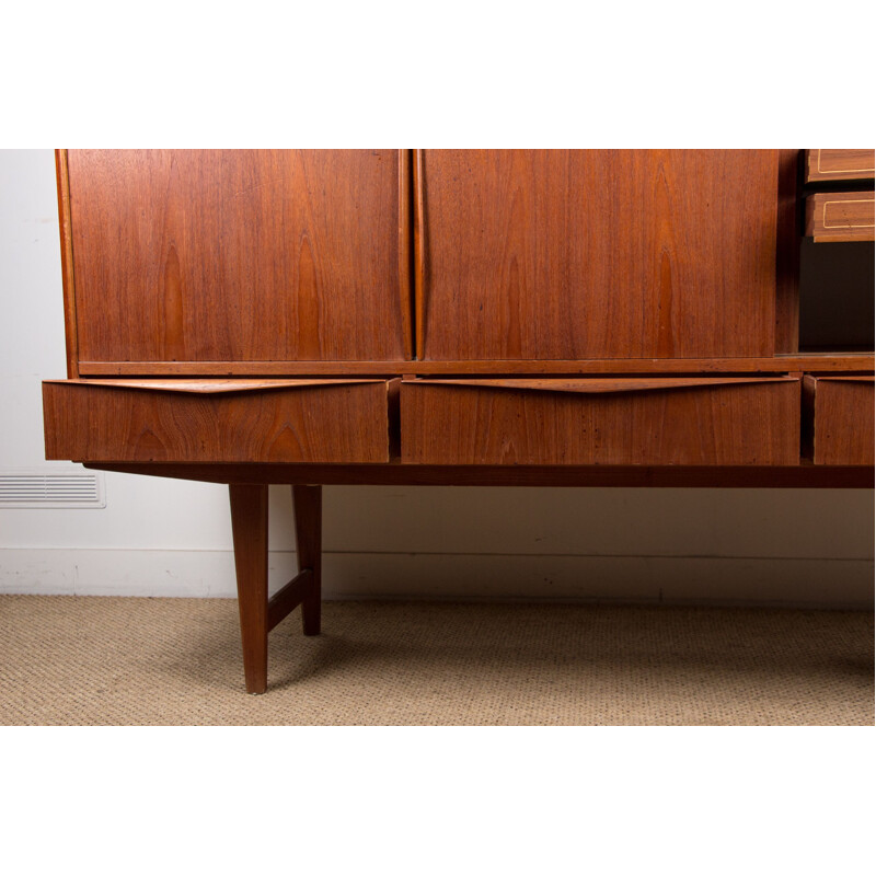 Vintage teak highboard by E.W. Bach for Sejling Skabe, Denmark 1960