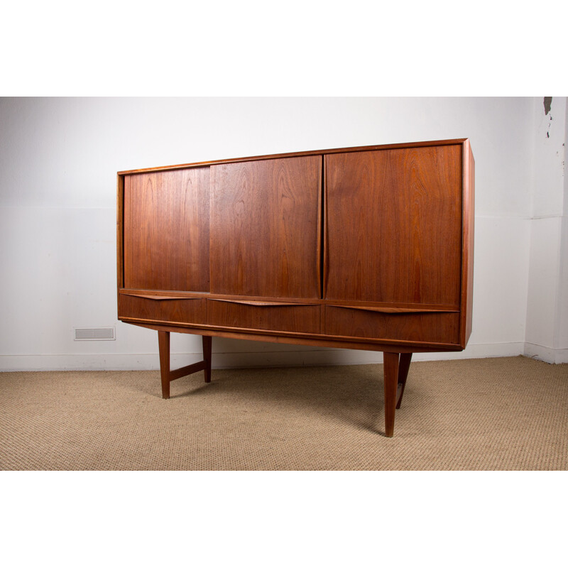 Vintage teak highboard by E.W. Bach for Sejling Skabe, Denmark 1960