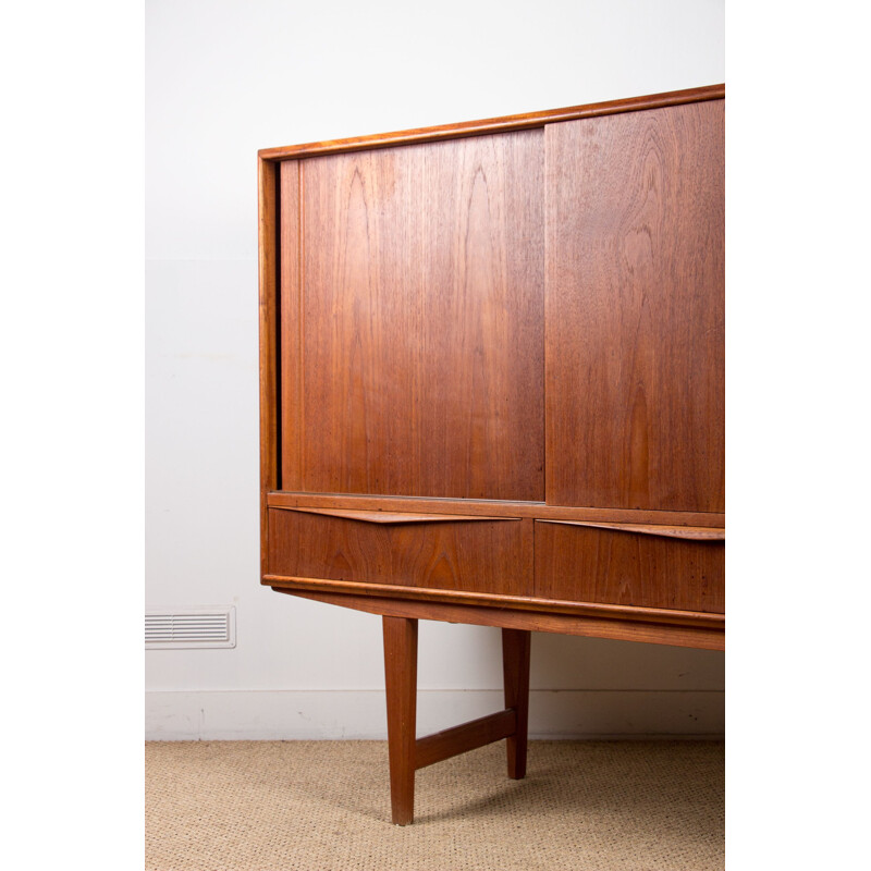 Vintage teak highboard by E.W. Bach for Sejling Skabe, Denmark 1960