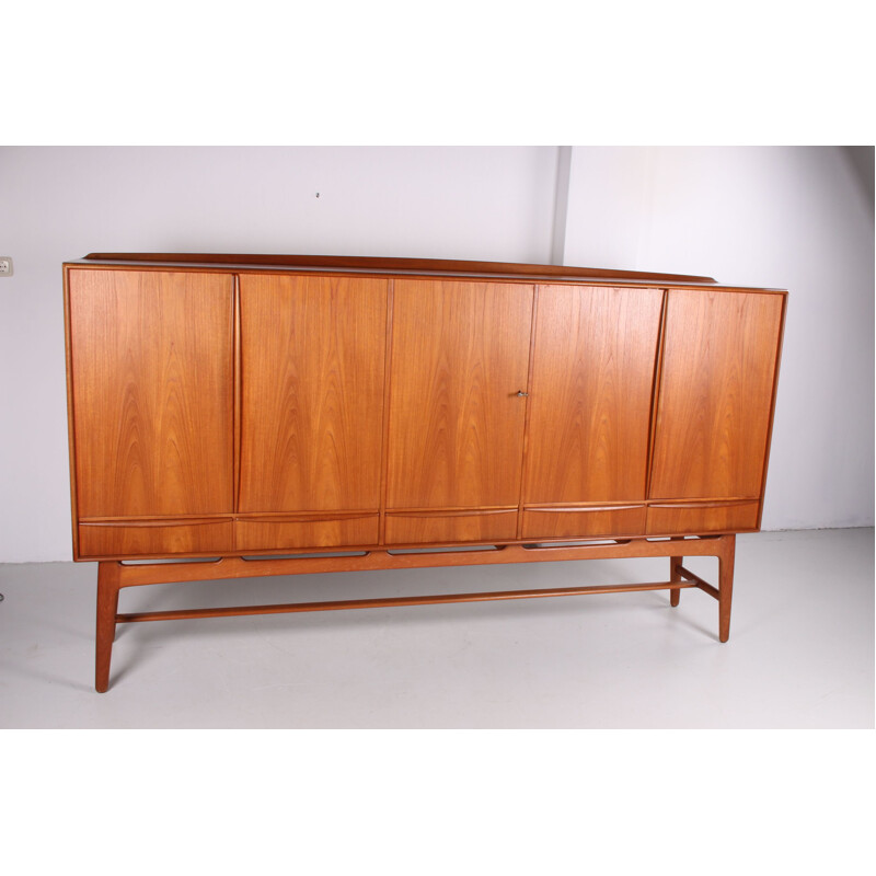 Vintage teak highboard by Svend Aage Madsen for K. Knudsen & Son, Scandinavian