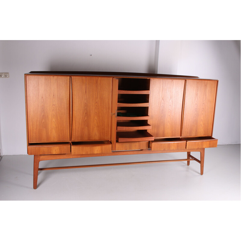 Vintage teak highboard by Svend Aage Madsen for K. Knudsen & Son, Scandinavian