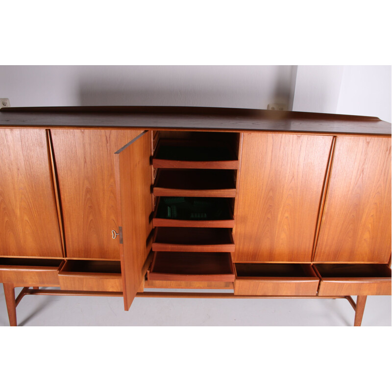 Vintage teak highboard by Svend Aage Madsen for K. Knudsen & Son, Scandinavian