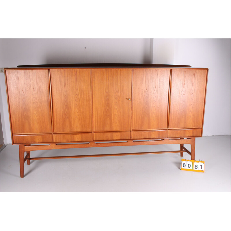 Vintage teak highboard by Svend Aage Madsen for K. Knudsen & Son, Scandinavian