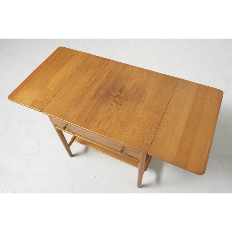 Vintage oak sewing table AT-33 by H. J. Wegner for Andreas Tuck, Denmark 1950