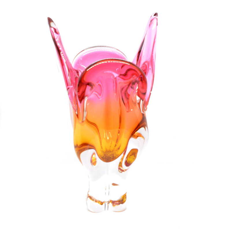 Vintage glass vase by J. Hospodka Chribska for Chribska Sklarna, Czechoslovakia 1960