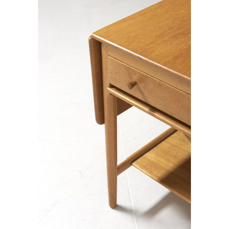 Vintage oak sewing table AT-33 by H. J. Wegner for Andreas Tuck, Denmark 1950