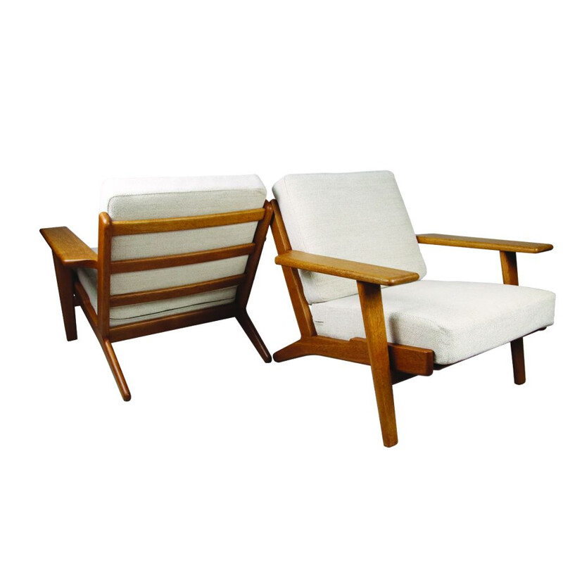 Paire de fauteuils lounge vintage GE-290 par Hans Wegner pour Getama Danois 1953