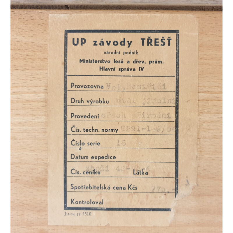 Vintage Dining Table by Jindřich Halabala for UP Závody, Czechoslovakia 1950s