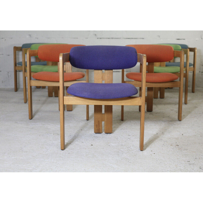 Lot of 7 vintage chairs Gavina Pigreco by Tobia Scarpa, Italy 1950s