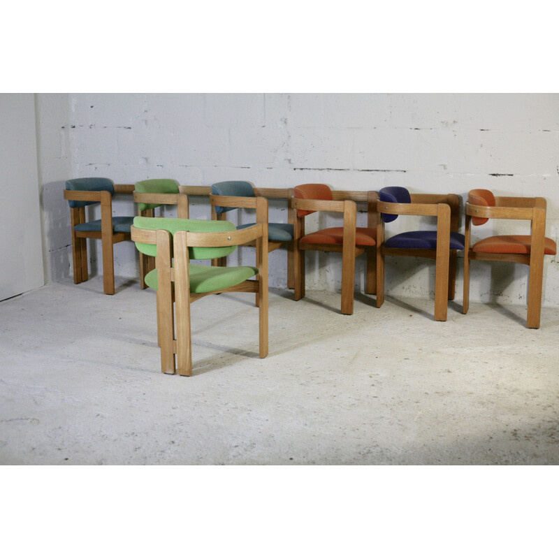 Lot of 7 vintage chairs Gavina Pigreco by Tobia Scarpa, Italy 1950s