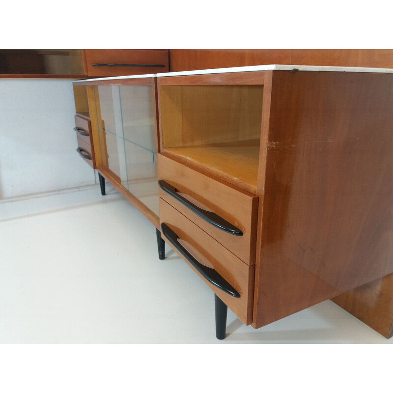 Vintage Composition chest of drawer and writing desk by Mojmít Požár, Czechoslovakia 1960s