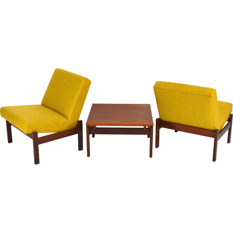 Pair of Pastoe lounge chairs with matching Swedese coffee table, Yngve EKSTRÖM - 1950s