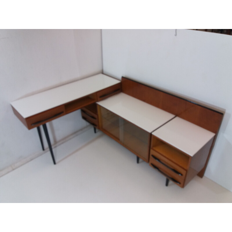 Commode et bureau vintage composition de Mojmít Požár, Tchécoslovaquie 1960