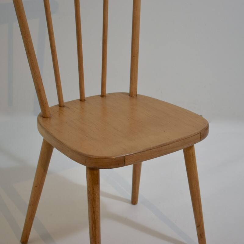 Chaise vintage enfant en bois 1950