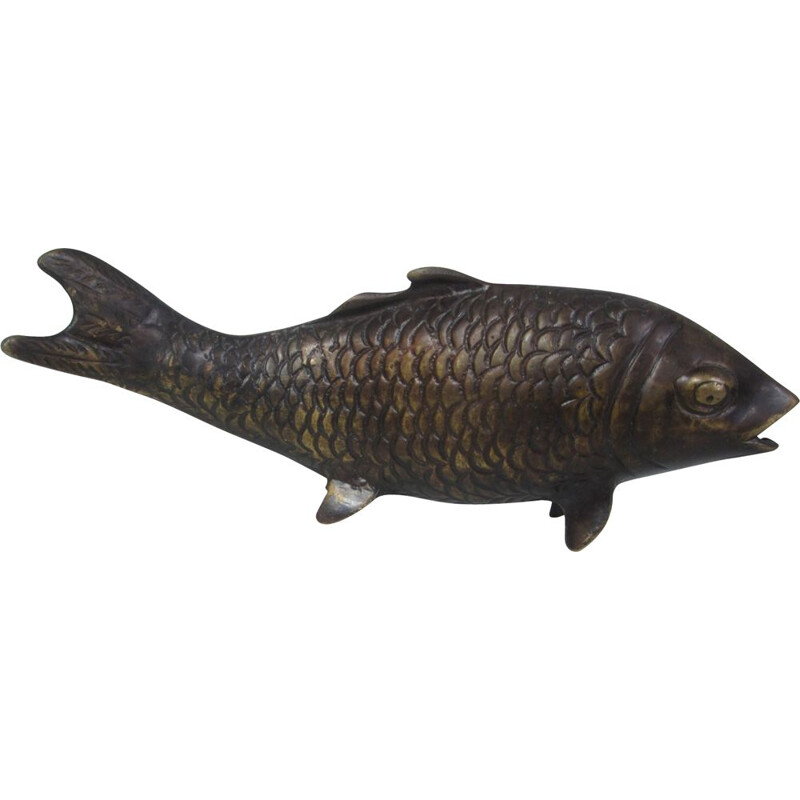 Vintage brass fish figurine, 1980