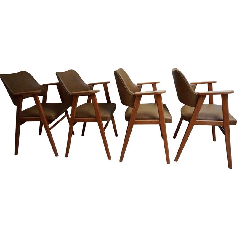 Lot de 4 chaises vintage par Cees Braakman pour UMS Pastoe, Pays-Bas 1950