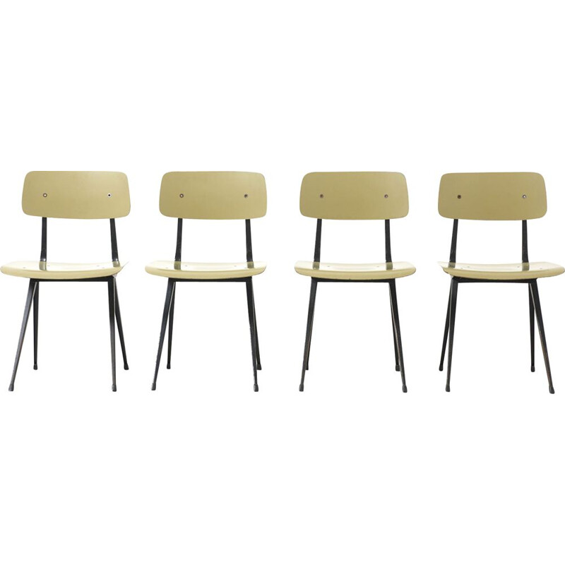 Set of 4 vintage "Result" Chairs by Friso Kramer and Wim Rietveld for Ahrend De Cirkel, Netherlands 1958s