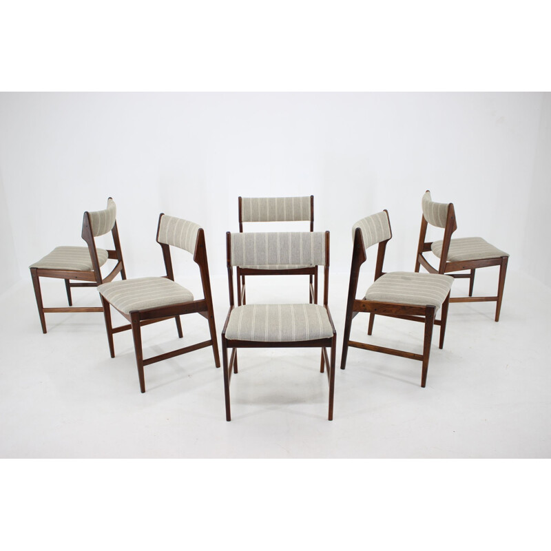 Set of 8 vintage solid rosewood chairs by Erich Buch, Denmark 1960s