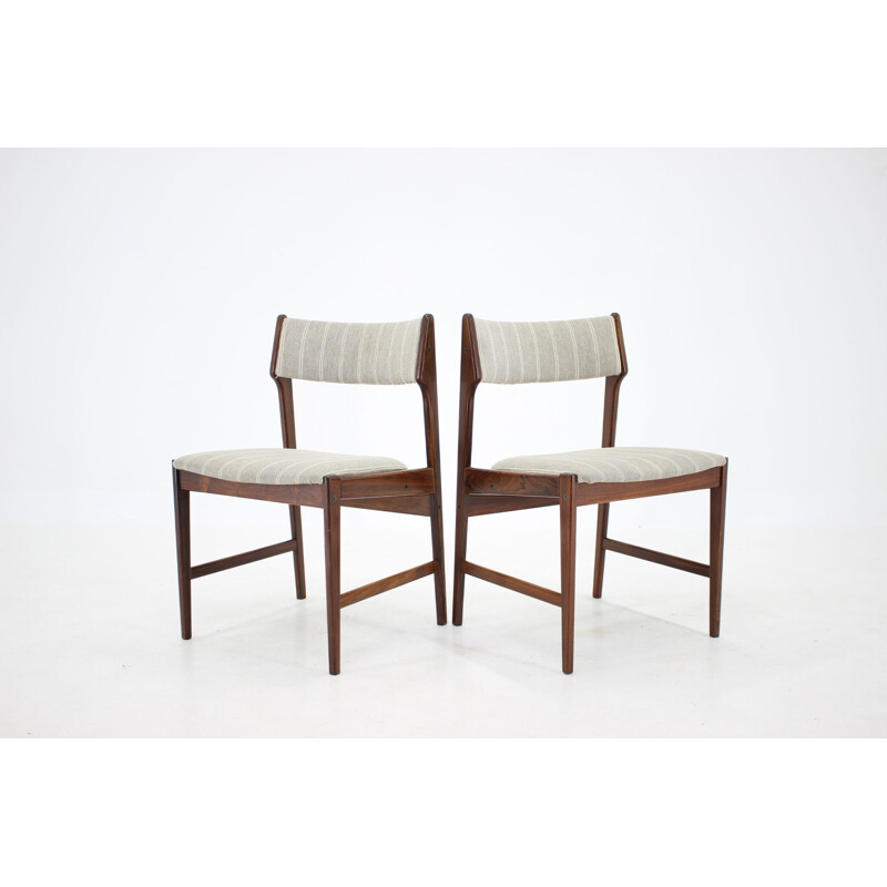 Set of 8 vintage solid rosewood chairs by Erich Buch, Denmark 1960s